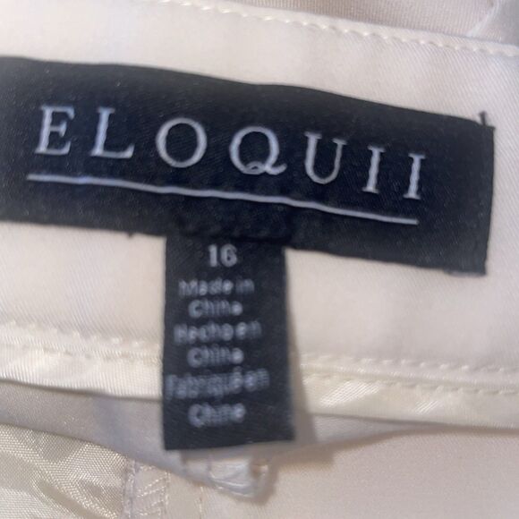 Eloquii‎ Womens Dress Pants 16 Cream Wide Leg Crochet Cutout Resort Coastal Chic - Picture 6 of 10